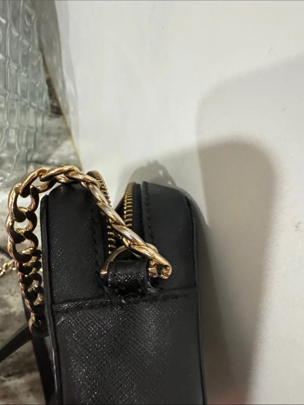 Michael Kors Black Saffiano Crossbody with Gold Hardware